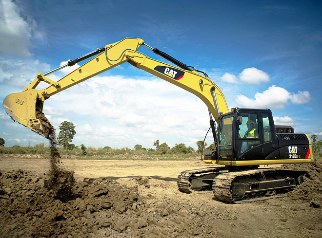 Середні гусеничні екскаватори CAT 318D2L – слайд