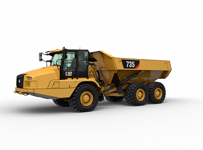 Самоскиди з шарнірно-зчленованою рамою CAT 735 – слайд